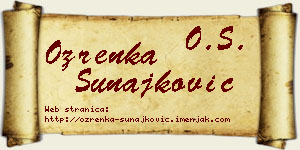 Ozrenka Sunajković vizit kartica